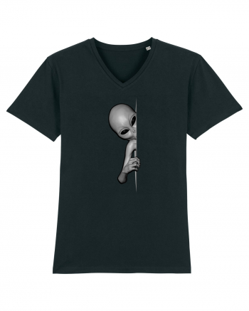 Grey Alien Peeking Black