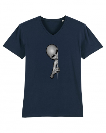 Grey Alien Peeking French Navy