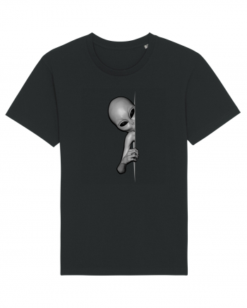 Grey Alien Peeking Black