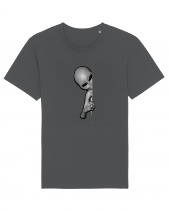 Grey Alien Peeking Anthracite