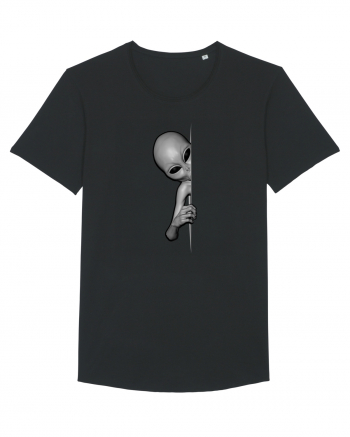 Grey Alien Peeking Black