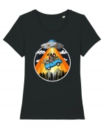 Hippie Van Alien Abduction Tricou mânecă scurtă guler larg fitted Damă Expresser