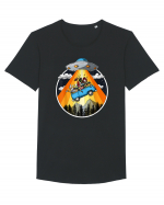 Hippie Van Alien Abduction Tricou mânecă scurtă guler larg Bărbat Skater