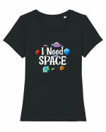 I Need Space Solar System Tricou mânecă scurtă guler larg fitted Damă Expresser