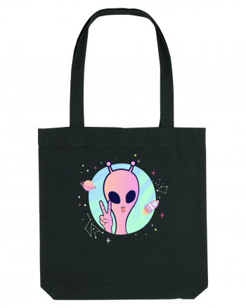 Cool Trippy Pink Alien Black