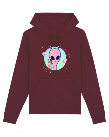 Cool Trippy Pink Alien Burgundy