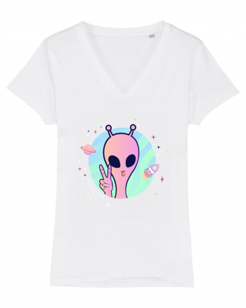 Cool Trippy Pink Alien White