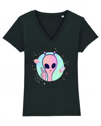 Cool Trippy Pink Alien Black