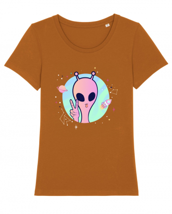 Cool Trippy Pink Alien Roasted Orange