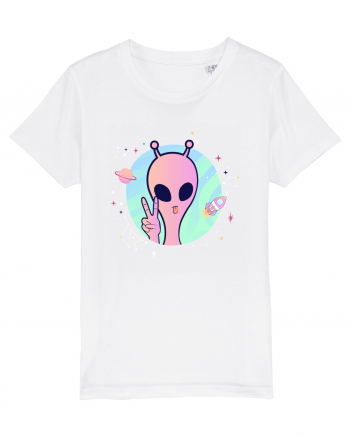 Cool Trippy Pink Alien White