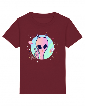 Cool Trippy Pink Alien Burgundy