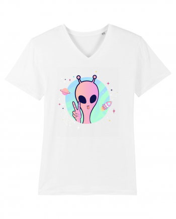 Cool Trippy Pink Alien White