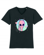 Cool Trippy Pink Alien Tricou mânecă scurtă guler V Bărbat Presenter