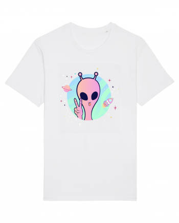 Cool Trippy Pink Alien White