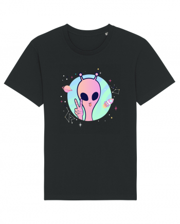 Cool Trippy Pink Alien Black