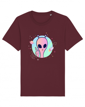 Cool Trippy Pink Alien Burgundy