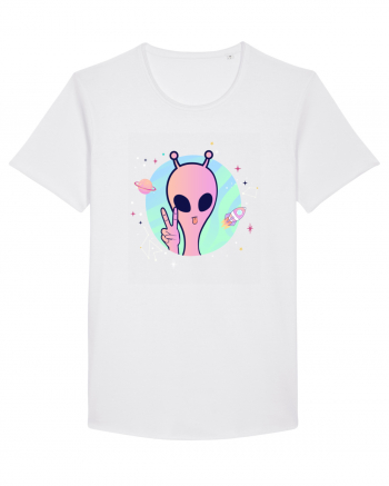 Cool Trippy Pink Alien White