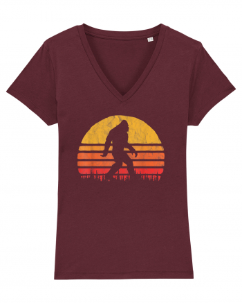  Bigfoot Walking Retro Sunset Burgundy