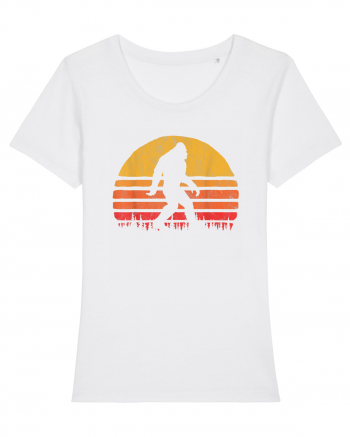  Bigfoot Walking Retro Sunset White