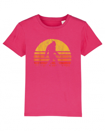  Bigfoot Walking Retro Sunset Raspberry