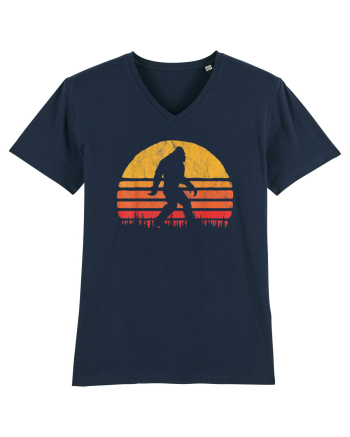  Bigfoot Walking Retro Sunset French Navy