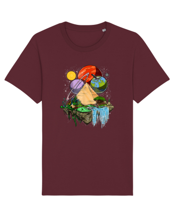 Space Egyptian Pyramid Burgundy