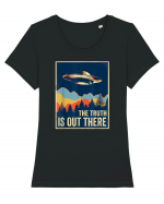 The Truth Is Out There Tricou mânecă scurtă guler larg fitted Damă Expresser