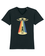 Alien Abduction Vintage Tricou mânecă scurtă guler V Bărbat Presenter