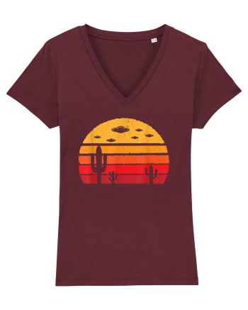 UFO Alien Retro Desert Burgundy
