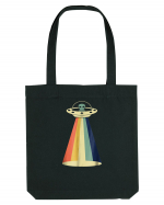 Alien Rainbow Retro Space Ship Sacoșă textilă