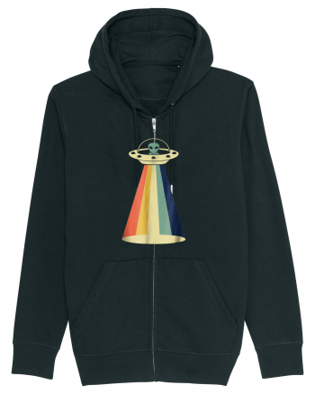 Alien Rainbow Retro Space Ship Black