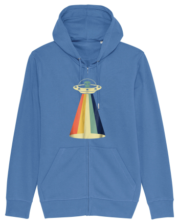 Alien Rainbow Retro Space Ship Bright Blue