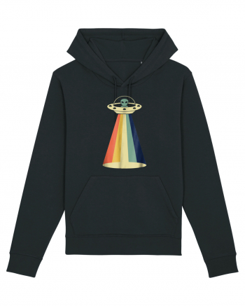 Alien Rainbow Retro Space Ship Black