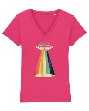 Alien Rainbow Retro Space Ship Raspberry