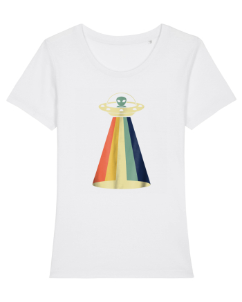 Alien Rainbow Retro Space Ship White