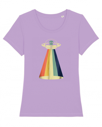 Alien Rainbow Retro Space Ship Lavender Dawn