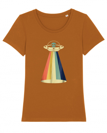 Alien Rainbow Retro Space Ship Roasted Orange