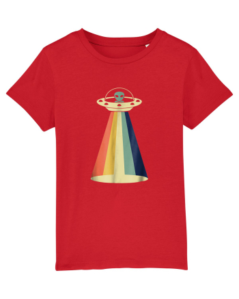 Alien Rainbow Retro Space Ship Red