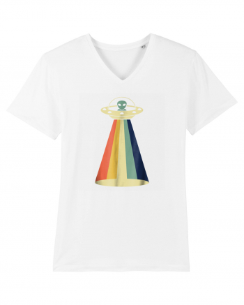 Alien Rainbow Retro Space Ship White