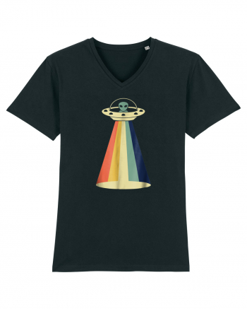 Alien Rainbow Retro Space Ship Black