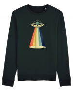 Alien Rainbow Retro Space Ship Bluză mânecă lungă Unisex Rise