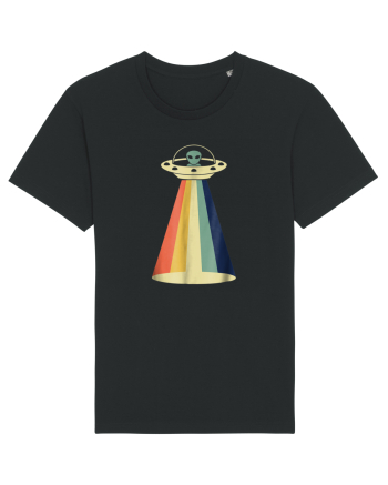 Alien Rainbow Retro Space Ship Black