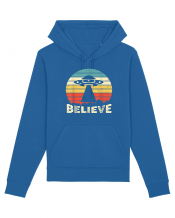 Believe Vintage Alien UFO Royal Blue