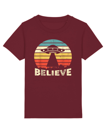 Believe Vintage Alien UFO Burgundy