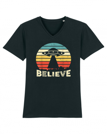 Believe Vintage Alien UFO Black