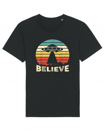 Believe Vintage Alien UFO Black