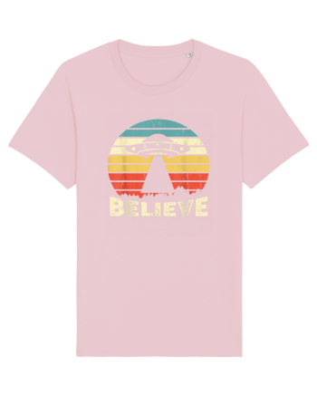 Believe Vintage Alien UFO Cotton Pink