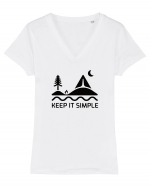 Camping - Keep It Simple Tricou mânecă scurtă guler V Damă Evoker