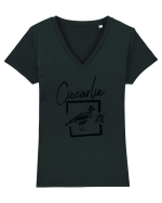 CIOCÂRLIE Tricou mânecă scurtă guler V Damă Evoker