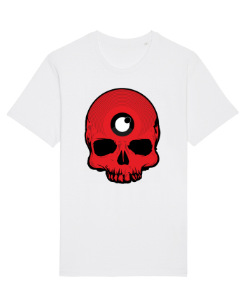 3rd eye, vinyl skull head red White